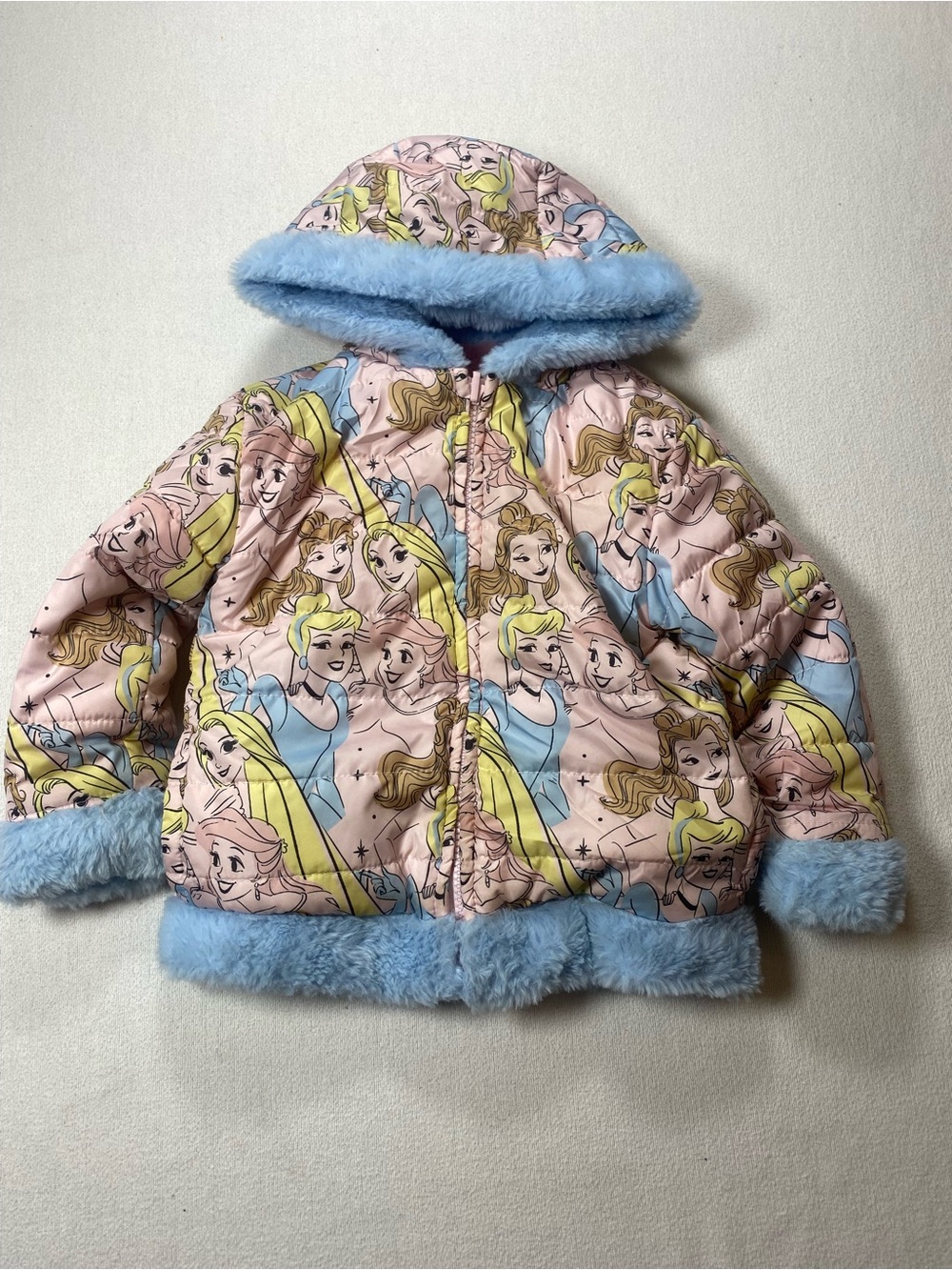 Disney Princess Reversible Puffer Jacket size 2T